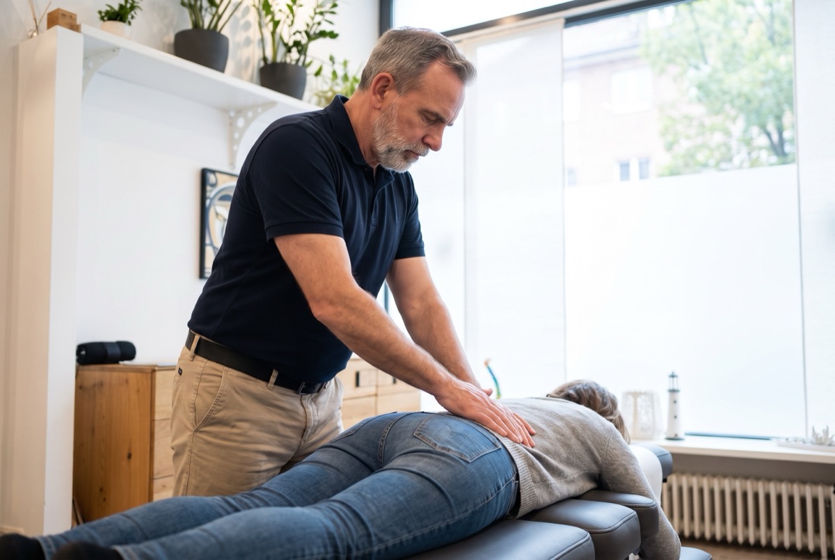 Chiropraktische Folgebehandlung auf der Behandlungsbank